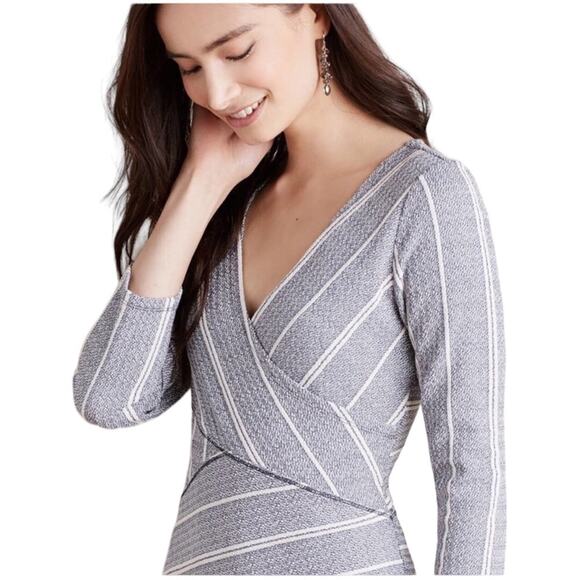 Anthropologie Maeve Wrapped Stripe Column Sheath Dress XS EUC - Picture 2 of 9